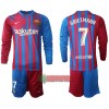 Oficiální Fotbalový Dres s Dlouhý Rukáv FC Barcelona Antoine Griezmann 7 Domácí 2021-22 pro Děti